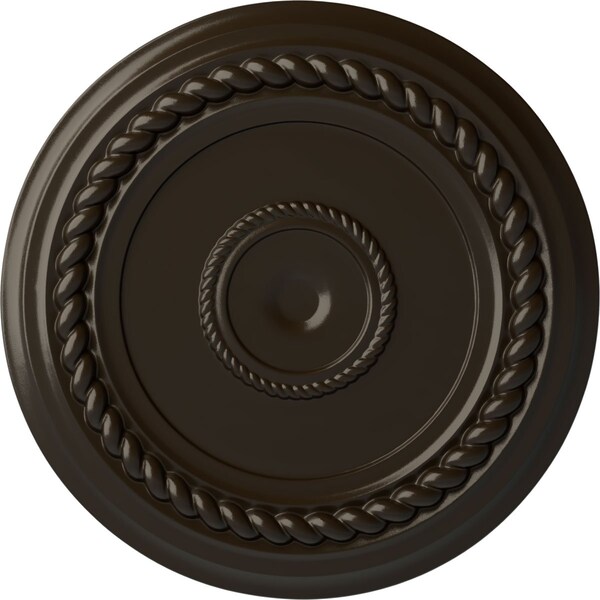 Ekena Millwork Alexandria Rope Ceiling Medallion (Fits Canopies up to 4 5/8"), 19 5/8"OD x 1 1/2"P, Stone Hearth CM18ALSHF - main